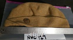 WWI US Army Overseas Garrison Cap Wool French Made Early-War U. S. Enlisted Disc