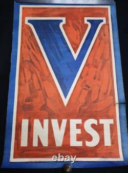 WWI US Home Front INVEST V Fifth Liberty Loan Poster Strobridge Litho 29 x 19 In