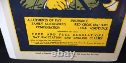 WWI US Homefront WAR INFORMATION No Charge Uncle Sam Poster 26 3/4 x 20 Inches