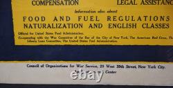 WWI US Homefront WAR INFORMATION No Charge Uncle Sam Poster 26 3/4 x 20 Inches