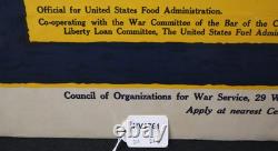 WWI US Homefront WAR INFORMATION No Charge Uncle Sam Poster 26 3/4 x 20 Inches