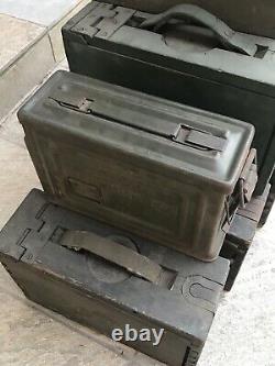WWI US MILITARY ARMY GEAR 30 CAL WOOD AMMO CAN BOX LOT of 15 + 1