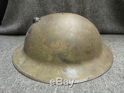 WWI US MODEL 1917 HELMET With PAINTED 2ND DIVISION SUPPLY TRAIN INSIGNIA & EGA