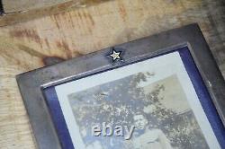 WWI U. S. Army / USMC STERLING SILVER Picture Frame Gold Star Flag Son in Service