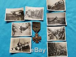 Wwi U. S. M. C Grouping, Victory Medal, Photos, Hat, Papers, Souvenirs, Etc