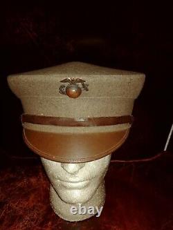 WWI WW1 1912 USMC USMC MARINE CORPS Corps Bell Crown Cap Hat BELLCROWN VISOR