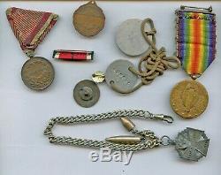 WWI WW1 3rd Division Engineer 6 Bar Victory Medal, Dogtags, Souvenirs, IDed RARE
