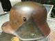 WWI WW1 GERMAN CAMO STEEL HELMET, WithLEATHER LINER BAND AND CHINSTRAP,'VG+++