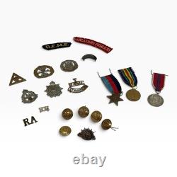 WWI WWII British Army Medal Badge Lancashire Fusiliers REME RAMC 1916 Lg Lot
