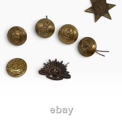 WWI WWII British Army Medal Badge Lancashire Fusiliers REME RAMC 1916 Lg Lot