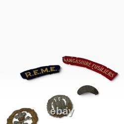 WWI WWII British Army Medal Badge Lancashire Fusiliers REME RAMC 1916 Lg Lot