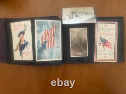 WWI WWII Photo Album + Ephemeral-Programs-Menu-Painted Patch-Poems-38 Photos++