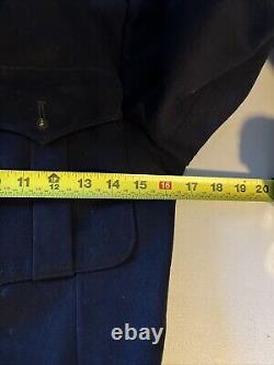 WWI WWII US Marines Blue Wool Officer's Dress Coat Jacket 33 ALL Buttons & Pins