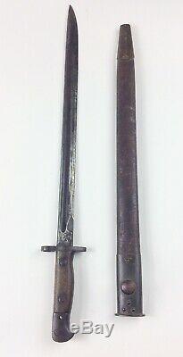 WWI-WWII Wilkinson British Pattern 1907 Bayonet with Leather Scabbard