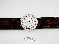 WWI Waltham RED XII Trench Watch, 15 Jewels, Sterling Silver AWCCo Case, Size 0s