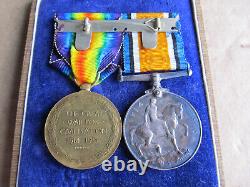 WWI World War 1 British Victory & War Medals Cased Named & Numbered Neville Lyon