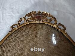 WWI era Oval Picture frame with sheild and eagle