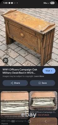 WW 1 British officer desk and cot. WW1 OFFICER'S CAMPAIGN FIELD COT Desk 1900s