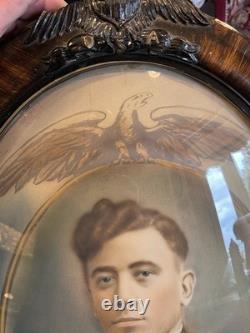 WW 1 Colorized Soldier In Uniform Absolutely Awesome Frame Bubble Glass 24x17