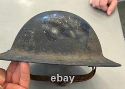WW I Red Diamond 5th Infantry Division Brodie Helmet 100% Original Complete