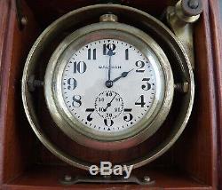 Waltham Gimballed Chronometer Watch with Box, 21J, WWI