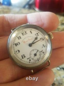 West End Watch Co. Queen Anne Trench World War 1/Vintage, Needs Svc