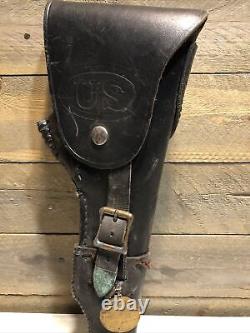 World War 1 Antique US Mounted Cavalry Colt 1911 Holster Soldier Modified RARE