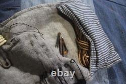 World War 1 Machinist Mate Indigo Denim Sewing Kit U. S. Navy / Ray P. Cass