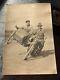 World War 1 Military Motorcycle & Sidecar Photograph On Two Wheels Sepia Color