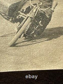 World War 1 Military Motorcycle & Sidecar Photograph On Two Wheels Sepia Color