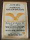 World War 1 Original National War Savings Day Bald Eagle Liberty Torch Poster