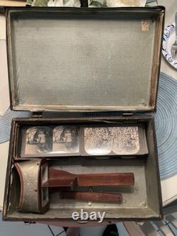 World War 1 Through The Stereoscope in Original Box that locks. RARE 64 cards