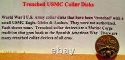 World War 1 USMC Trenched Machine Gun Battalion Collar Disk, NR