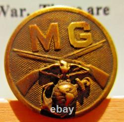 World War 1 USMC Trenched Machine Gun Battalion Collar Disk, NR