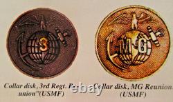 World War 1 USMC Trenched Machine Gun Battalion Collar Disk, NR
