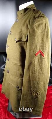 World War 1 US Army Uniform Missing Lapel Pins/ 2 sets of arm chevrons