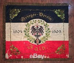 World War 1 WW1 Imperial German Silk Regimental Veterans Banner Standard Flag