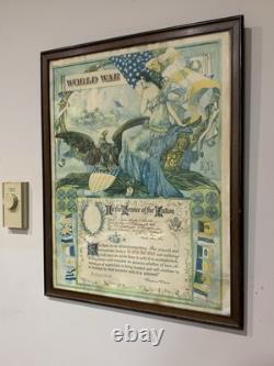 World War 1 WWI Discharge Poster IN THE SERVICE NATION 2nd Cavalry TX DAN SMITH