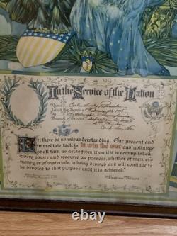 World War 1 WWI Discharge Poster IN THE SERVICE NATION 2nd Cavalry TX DAN SMITH