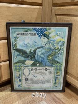World War 1 WWI Discharge Poster IN THE SERVICE NATION 2nd Cavalry TX DAN SMITH