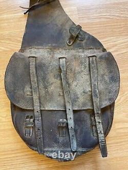 World War 1 leather U. S. Calvary Saddle Bags, 323rd Machine Gun Battalion