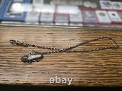 World War 1 silver zeppelin Charm on silver watch chain