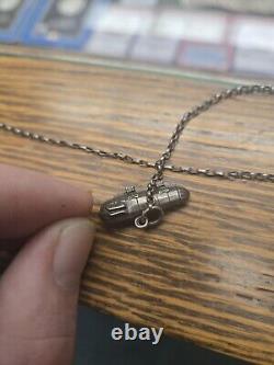 World War 1 silver zeppelin Charm on silver watch chain