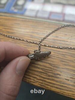 World War 1 silver zeppelin Charm on silver watch chain