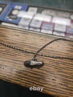 World War 1 silver zeppelin Charm on silver watch chain