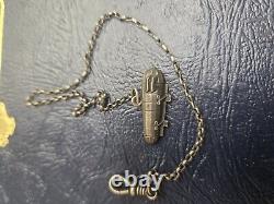 World War 1 silver zeppelin Charm on silver watch chain