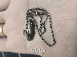 World War 1 silver zeppelin Charm on silver watch chain