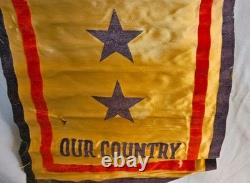 World War I Patriotic Silk Textile Set Banner & Pillow Cover (c. 1917-1919)