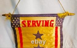 World War I Patriotic Silk Textile Set Banner & Pillow Cover (c. 1917-1919)