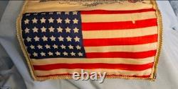 World War I Patriotic Silk Textile Set Banner & Pillow Cover (c. 1917-1919)